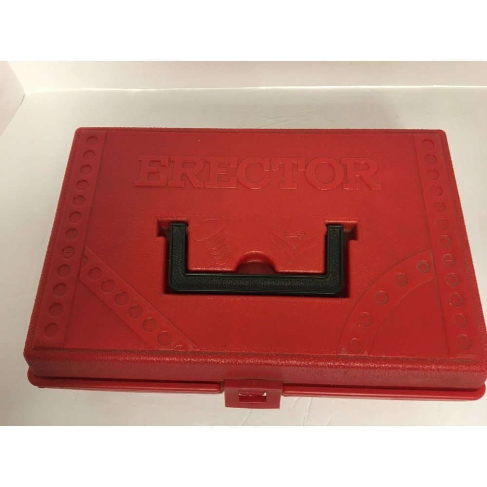 1970s Erector Set Plastic case motor parts instructions only 3 wheels
